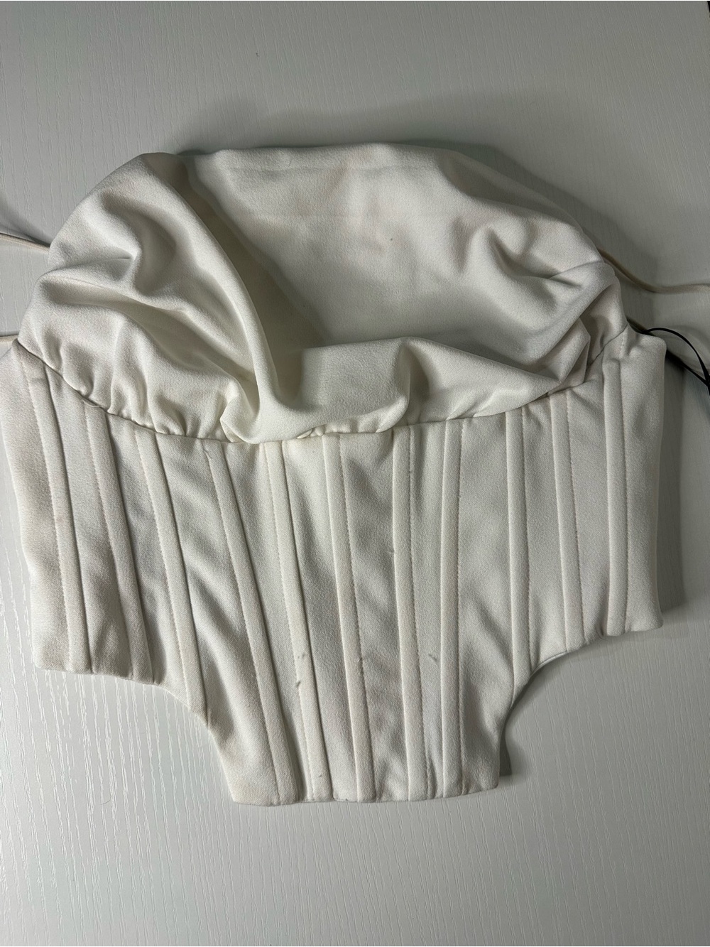 Forever 21 White Draped Corset Crop Top